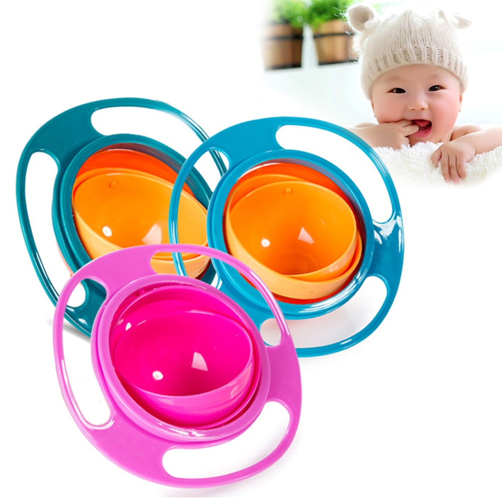 Baby Feeding Toy Bowl Dishes Kids Boy Girl Spill Proof Universal Rotate Technology Funny Gift Baby Accesories ZL1521